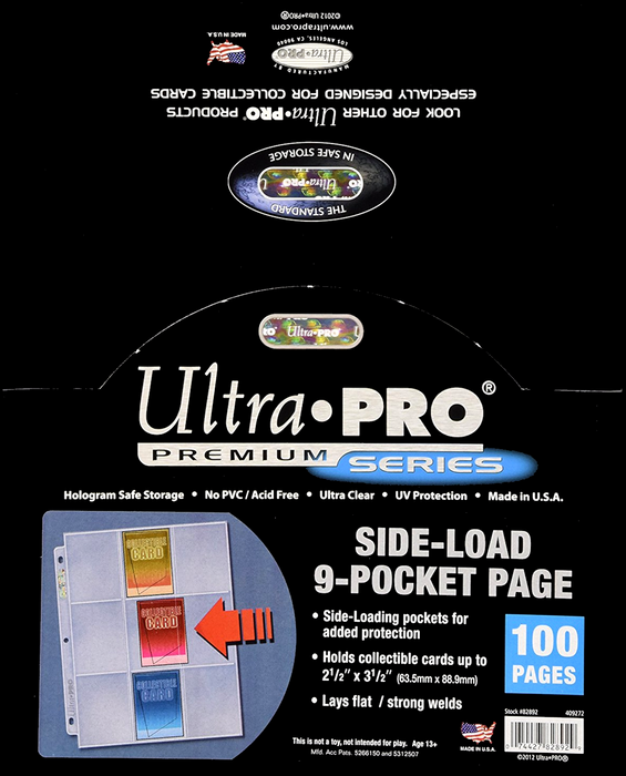 Ultra PRO: Premium Hologram Side-Loading Standard 9-Pocket Pages - 3-Holes (100-Pack) - for just $0! 