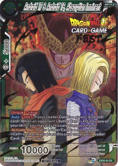 Android 17 & Android 18, Absorption Imminent (Card Game Fest 2022) (EX20-04) [Tournament Promotion Cards] - for just $0.65! 