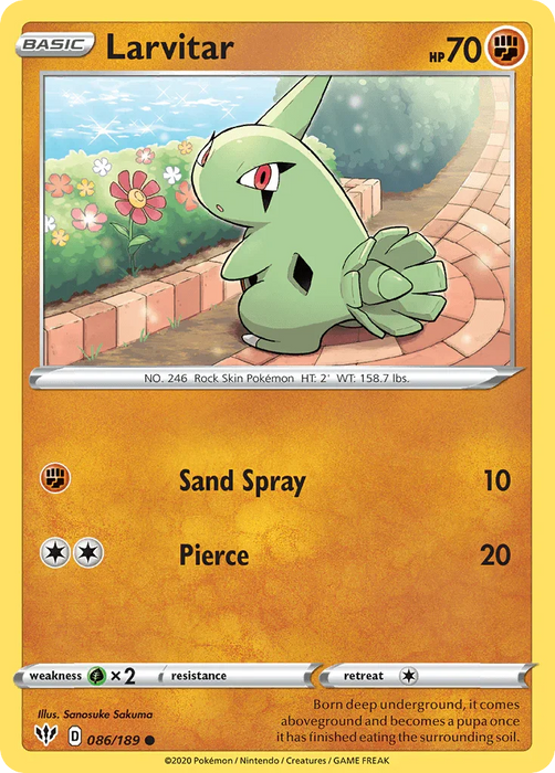 Larvitar (086/189) [Sword & Shield: Darkness Ablaze] - for just $0.10! 