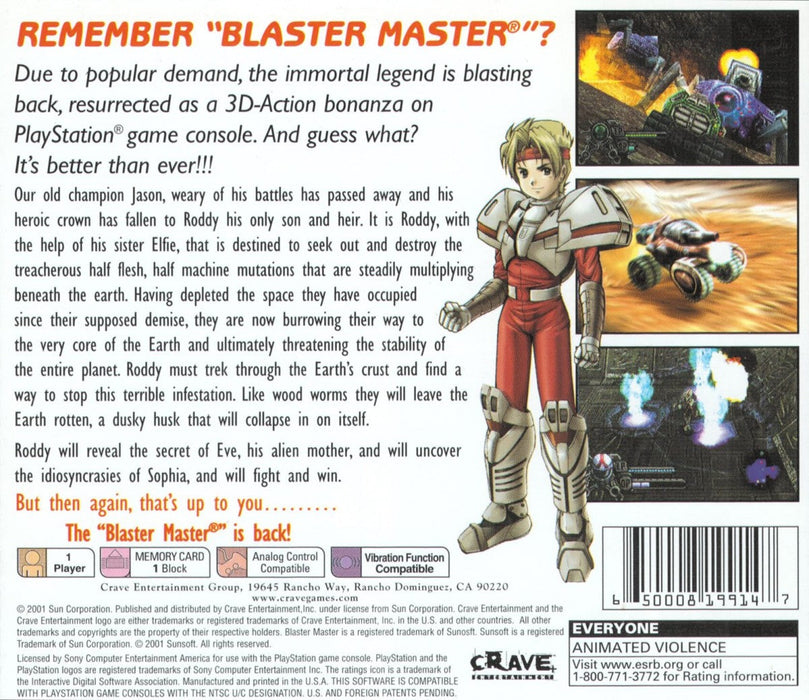 Blaster Master: Blasting Again – PlayStation 1 (PS1) - for just $0! 