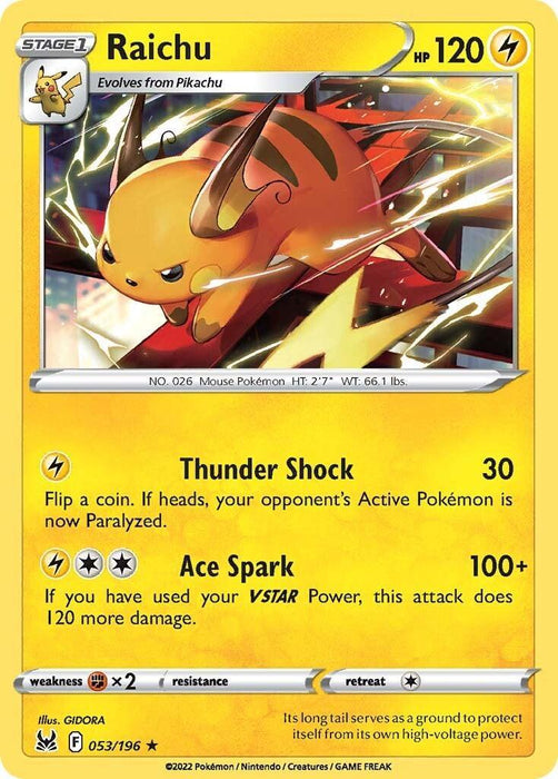 Raichu (053/196) [Sword & Shield: Lost Origin] - for just $0.15! 