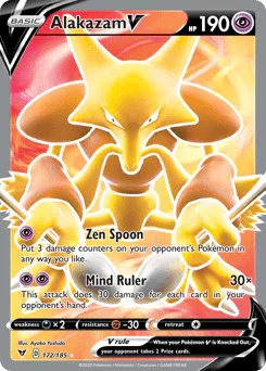 Alakazam V (172/185) [Sword & Shield: Vivid Voltage] - for just $1.65! 