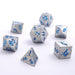 Barbarian Solid Metal Polyhedral Dice Set - Matte Silver Blue - for just $39.99! 
