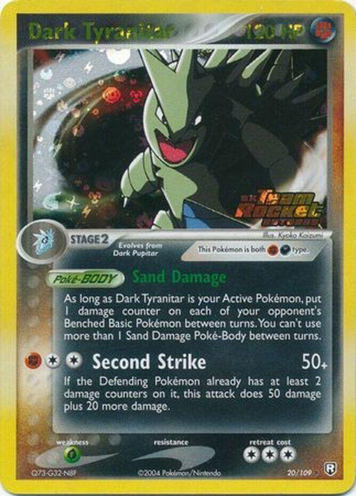 Dark Tyranitar (20/109) (Stamped) [EX: Team Rocket Returns] - for just $100! 