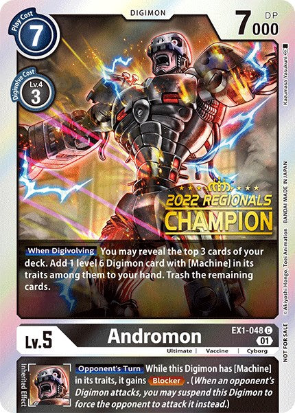 Andromon [EX1-048] (2022 Championship Online Regional) (Online Champion) [Classic Collection Promos] - Just $47.25! Shop now at Retro Gaming of Denver