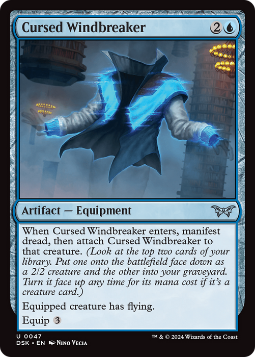 Cursed Windbreaker (DSK-047) - Duskmourn: House of Horror Foil - for just $0.05! 