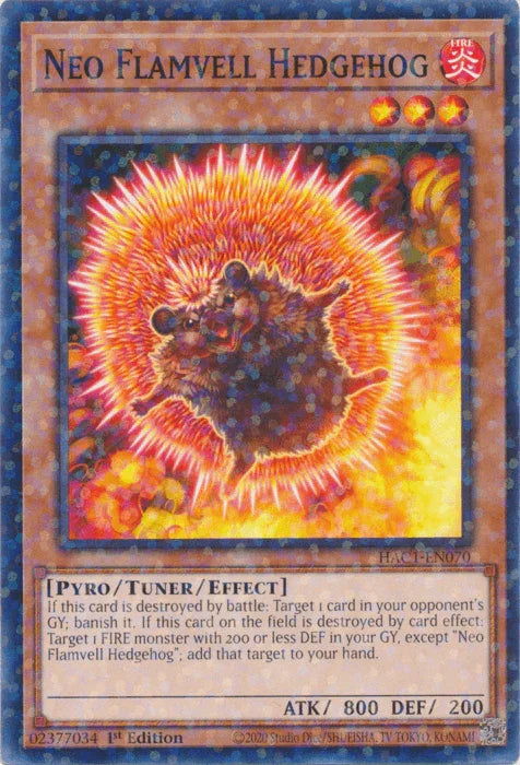 Neo Flamvell Hedgehog (Duel Terminal) [HAC1-EN070] Common - for just $0.10! 