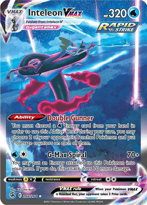 Inteleon VMAX (266/264) [Sword & Shield: Fusion Strike] - for just $11.55! 