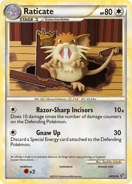Raticate (34/90) [HeartGold & SoulSilver: Undaunted] - for just $0.30! 