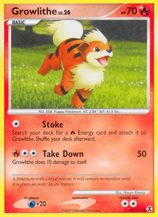 Growlithe (63/111) [Platinum: Rising Rivals] - for just $0.40! 