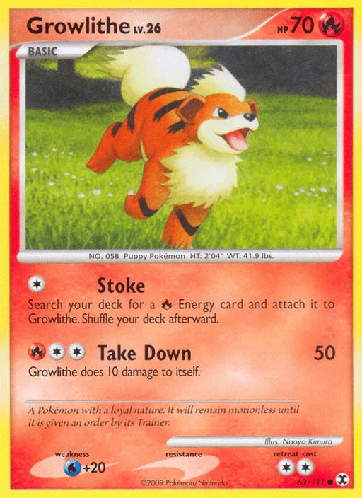 Growlithe (63/111) [Platinum: Rising Rivals] - for just $0.40! 