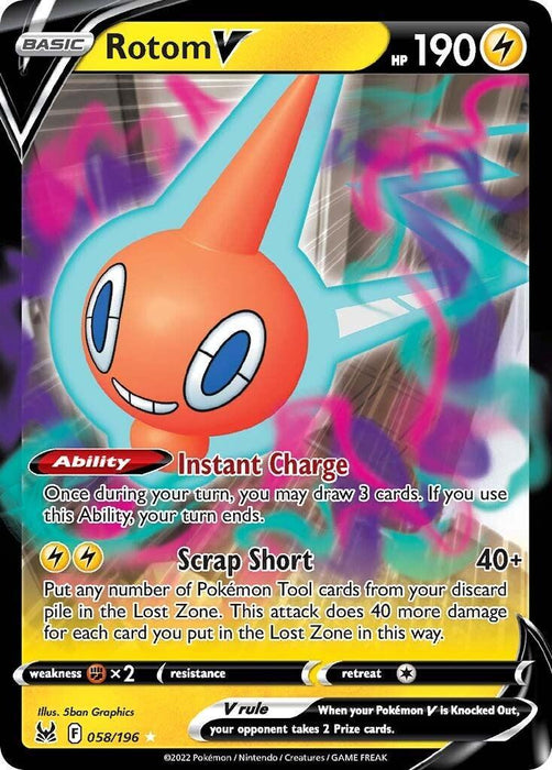 Rotom V (058/196) [Sword & Shield: Lost Origin] - for just $0.35! 