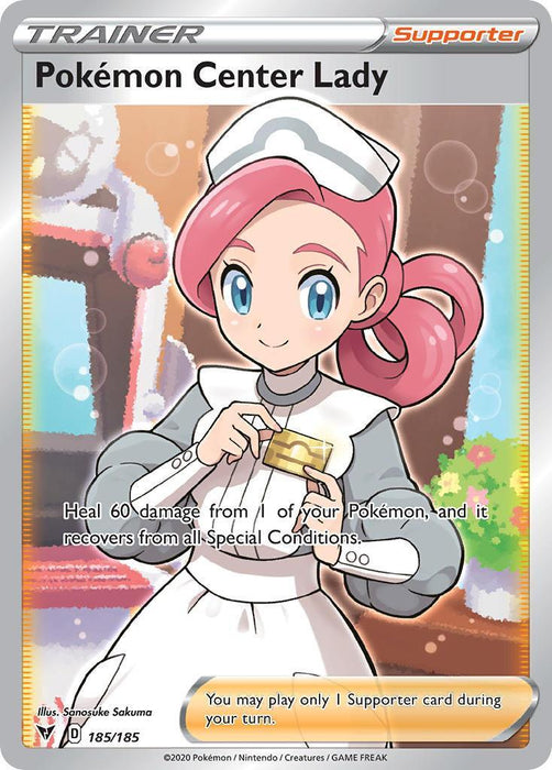 Pokemon Center Lady (185/185) [Sword & Shield: Vivid Voltage] - for just $8.15! 