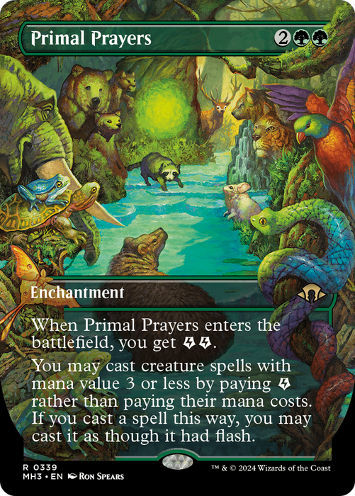 Primal Prayers (Borderless) (MH3-339) - Modern Horizons 3 (Borderless) - for just $0.19! 