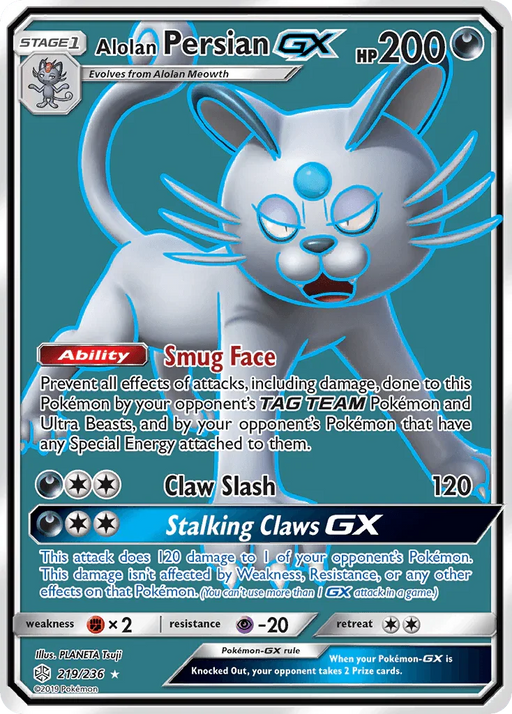 Alolan Persian GX (219/236) [Sun & Moon: Cosmic Eclipse] - for just $2.60! 