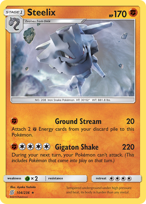 Steelix (104/236) [Sun & Moon: Unified Minds] - Just $0.10! Shop now at Retro Gaming of Denver