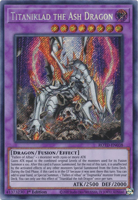 Titaniklad the Ash Dragon [ROTD-EN038] Secret Rare - for just $6.95! 