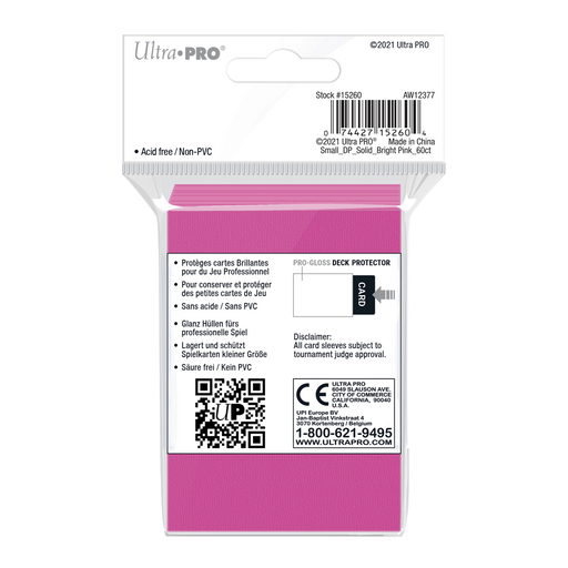 Ultra PRO: Small 60ct Sleeves - PRO-Gloss (Bright Pink) - Just $0! Shop now at Retro Gaming of Denver