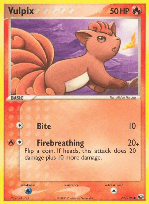 Vulpix (72/106) [EX: Emerald] - for just $0.65! 