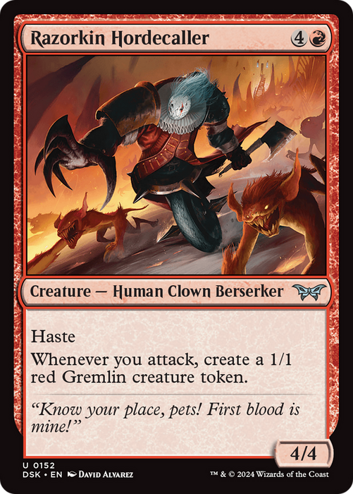 Razorkin Hordecaller (DSK-152) - Duskmourn: House of Horror Foil - for just $0.04! 