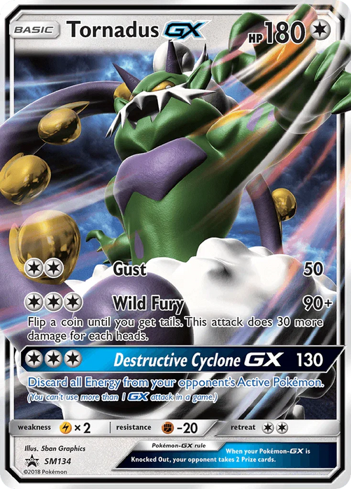 Tornadus GX (SM134) [Sun & Moon: Black Star Promos] - for just $1.20! 