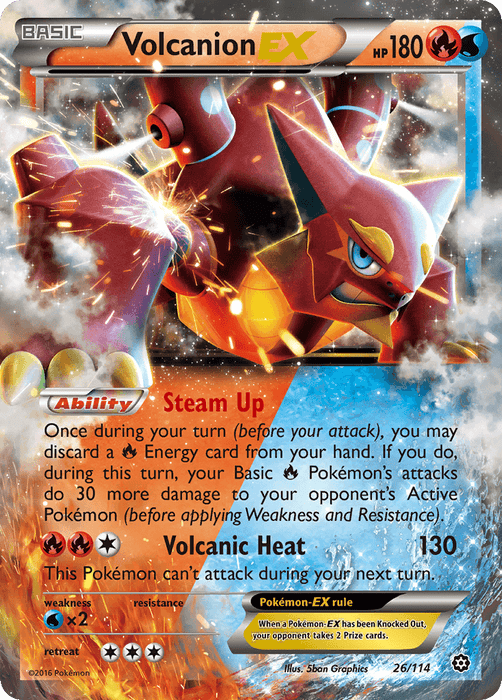 Volcanion EX (26/114) [XY: Steam Siege] - for just $0.90! 