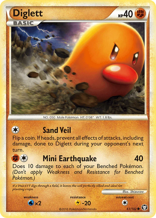 Diglett (61/102) [HeartGold & SoulSilver: Triumphant] - for just $0.20! 