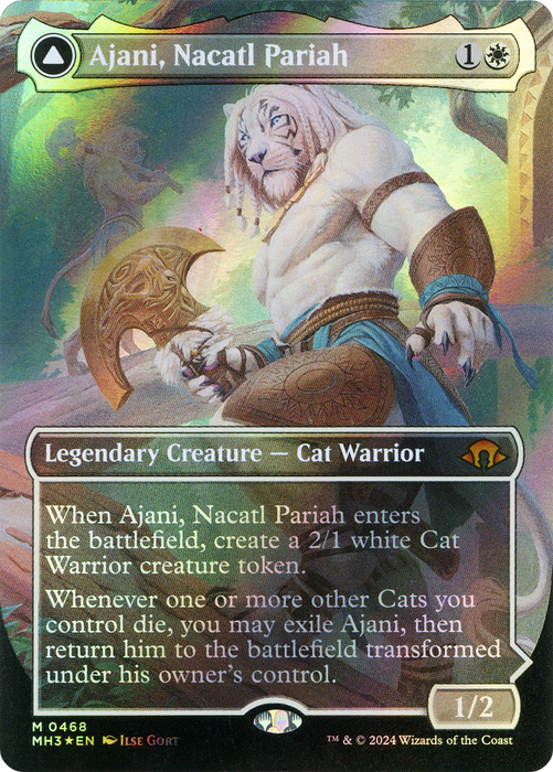 Ajani, Nacatl Pariah (Borderless) (Textured Foil) (MH3-468) - Modern Horizons 3 (Borderless) Foil - for just $11.98! 