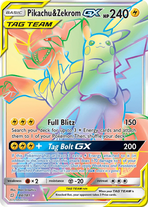Pikachu & Zekrom GX (184/181) [Sun & Moon: Team Up] - for just $90.55! 