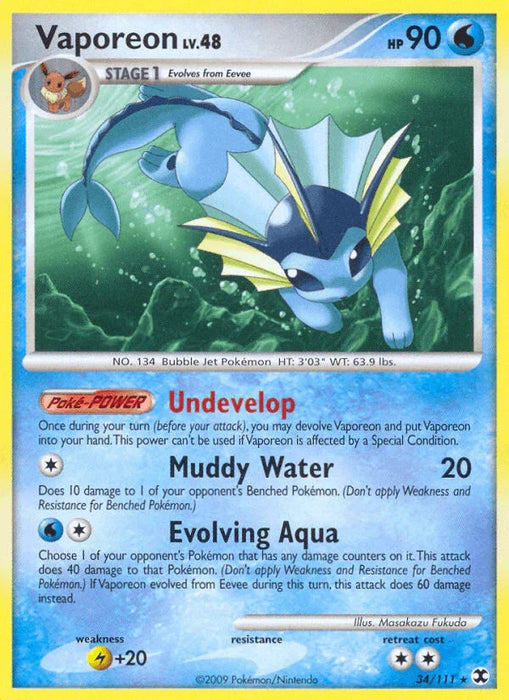 Vaporeon (34/111) [Platinum: Rising Rivals] - for just $5.40! 