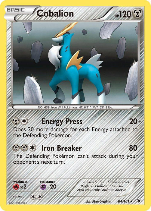 Cobalion (84/101) (Battle Arena Deck Exclusive) (Theme Deck Exclusive) [Black & White: Noble Victories] - for just $0.25! 