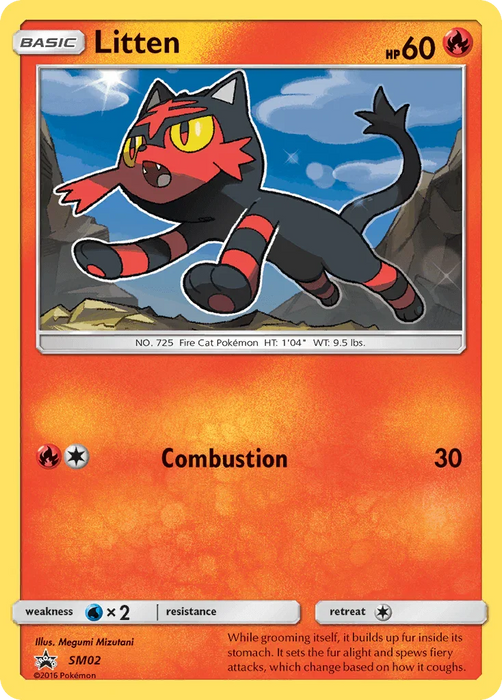 Litten (SM02) [Sun & Moon: Black Star Promos] - for just $0.60! 