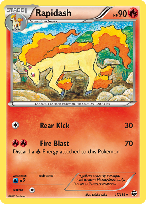 Rapidash (17/114) [XY: Steam Siege] - Just $0.05! Shop now at Retro Gaming of Denver