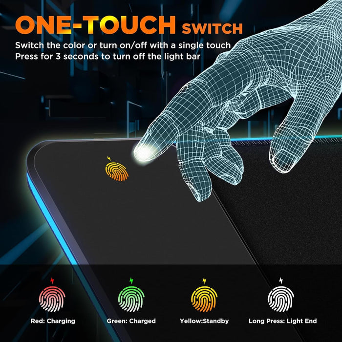 RGB Gaming Mouse Pad with 15W Qi Wireless Charging and Raised Charging Platform - for just $57.43! 