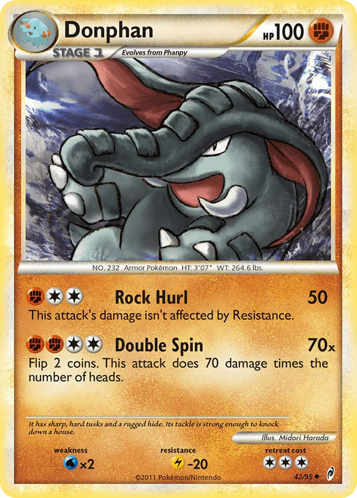 Donphan (42/95) [HeartGold & SoulSilver: Call of Legends] - for just $0.20! 