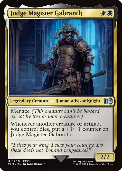 Judge Magister Gabranth (FIN-230) - FINAL FANTASY Foil - for just $0.07! 