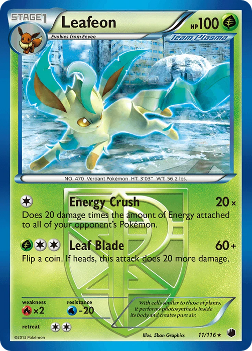 Leafeon (11/116) [Black & White: Plasma Freeze] - for just $3.95! 