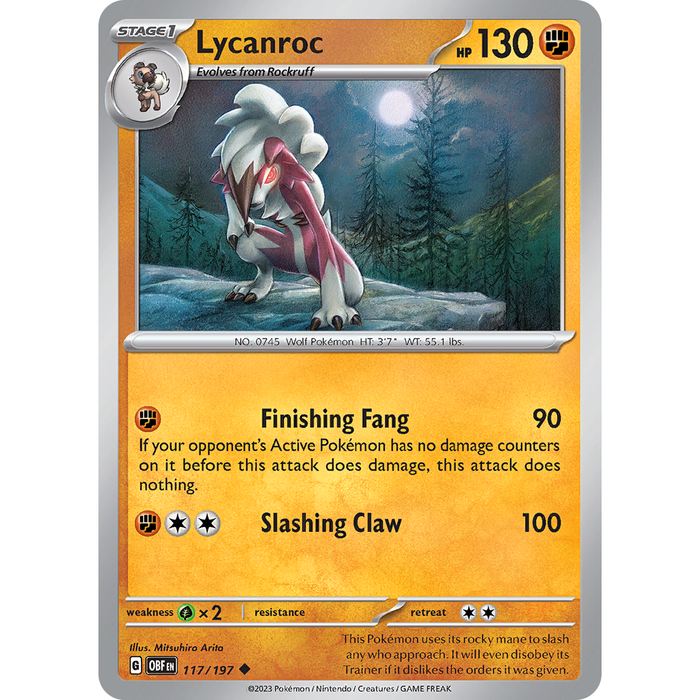 Lycanroc (117/197) [Scarlet & Violet: Obsidian Flames] - Just $0.10! Shop now at Retro Gaming of Denver