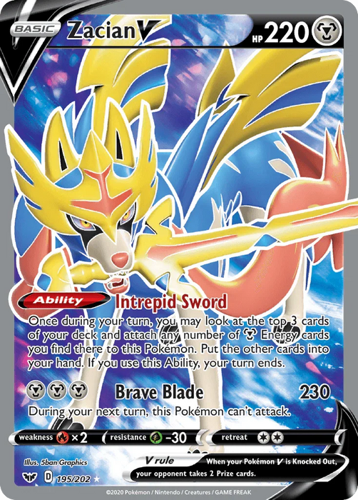 Zacian V (195/202) [Sword & Shield: Base Set] - for just $2.40! 