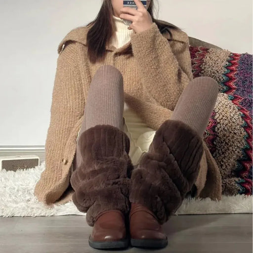 Faux Fur Leg Warmers – Harajuku Plush Lolita Boot Covers - for just $47.95! 
