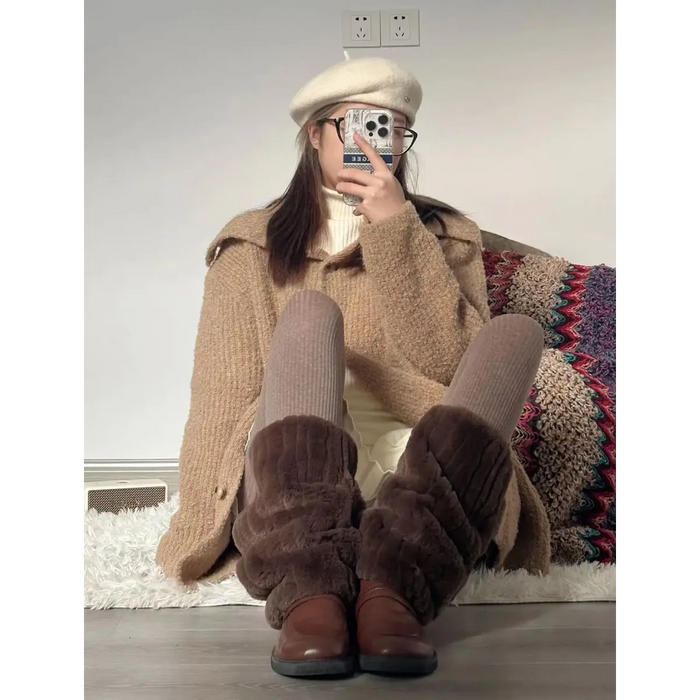 Faux Fur Leg Warmers – Harajuku Plush Lolita Boot Covers - for just $47.95! 