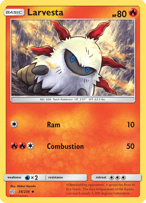 Larvesta (34/236) [Sun & Moon: Cosmic Eclipse] - for just $0.10! 