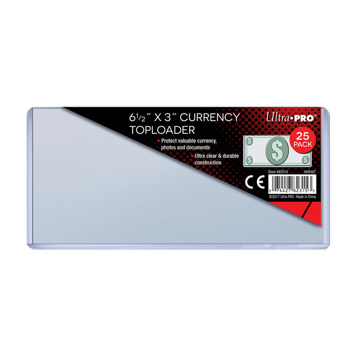 Ultra PRO: Toploader - 6-1/2" x 3" (25ct - Currency) - for just $0! 