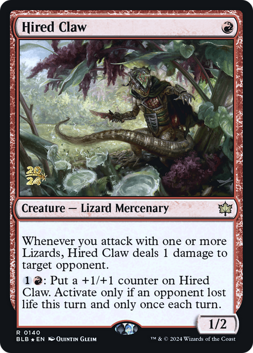 Hired Claw (PRE-140) - Bloomburrow Promos Foil - for just $0.60! 