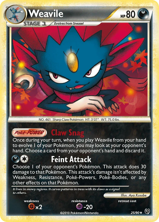 Weavile (25/90) [HeartGold & SoulSilver: Undaunted] - for just $0.80! 
