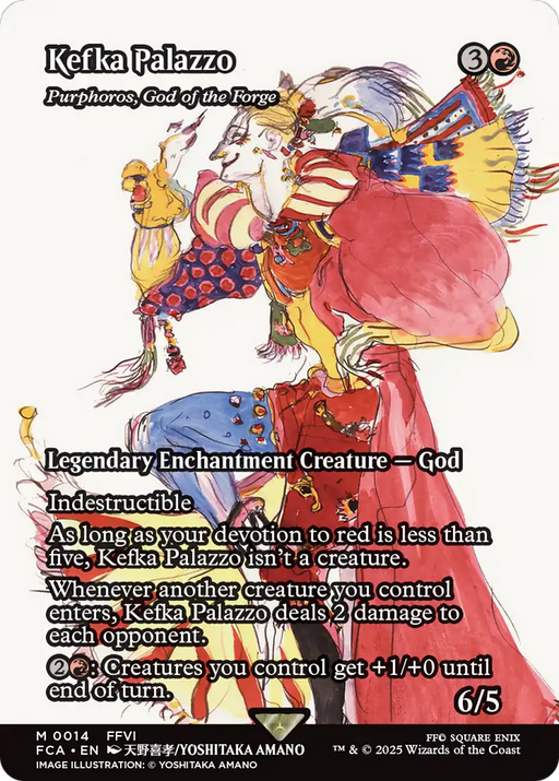 Kefka Palazzo - Purphoros, God of the Forge (Showcase) (FCA-014) - FINAL FANTASY: Through the Ages / Kefka Palazzo: (enchantment) (Borderless) - for just $8.88! 