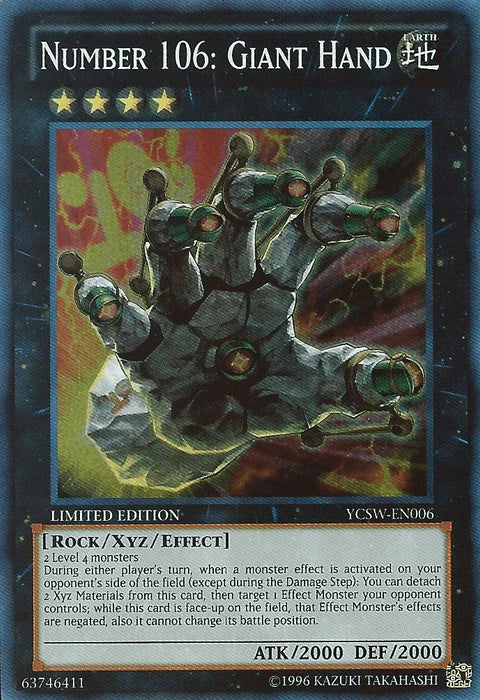 Number 106: Giant Hand [YCSW-EN006] Super Rare - for just $201.95! 