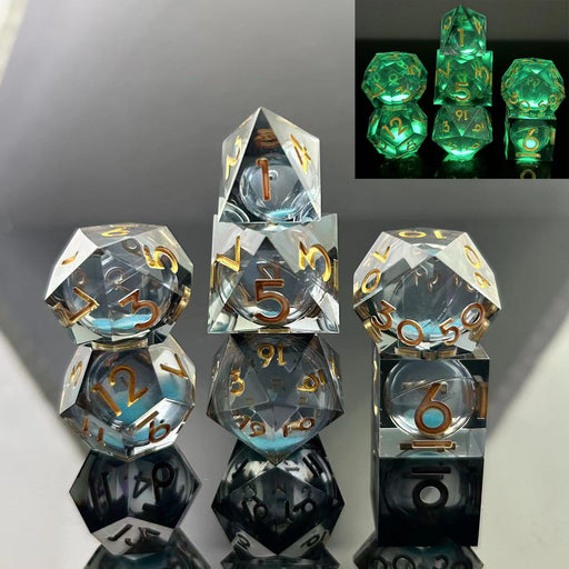 Sharp-Edged Glow in the Dark Liquid Core Dice - for just $49.99! 