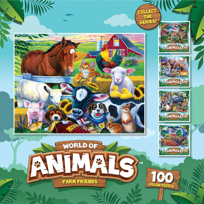 World of Animals - Farm Friends 100 Piece Jigsaw Puzzle - Just $9.99! Shop now at Retro Gaming of Denver