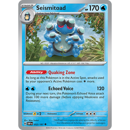 Seismitoad (052/197) [Scarlet & Violet: Obsidian Flames] - Just $0.10! Shop now at Retro Gaming of Denver